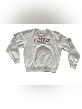 Denver Colorado Embroidered Crewneck Sweatshirt - Light Gray